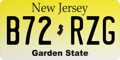NJ license plate B72RZG