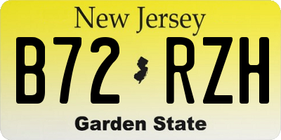 NJ license plate B72RZH