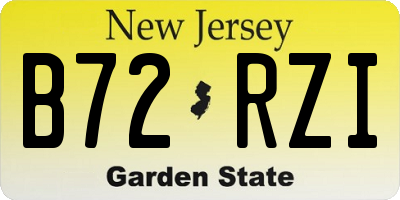 NJ license plate B72RZI