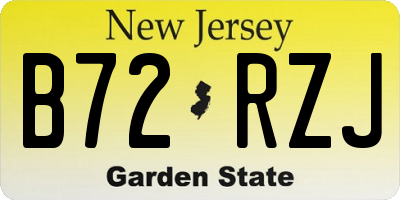NJ license plate B72RZJ
