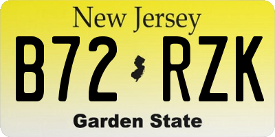 NJ license plate B72RZK