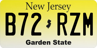 NJ license plate B72RZM