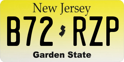 NJ license plate B72RZP
