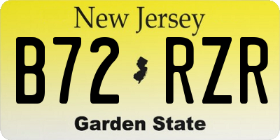 NJ license plate B72RZR