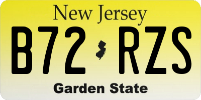 NJ license plate B72RZS