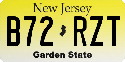 NJ license plate B72RZT