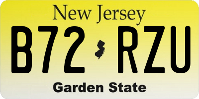 NJ license plate B72RZU