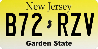 NJ license plate B72RZV