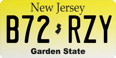 NJ license plate B72RZY