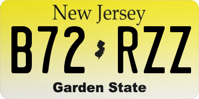 NJ license plate B72RZZ