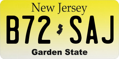NJ license plate B72SAJ