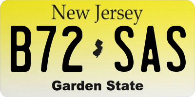NJ license plate B72SAS