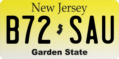 NJ license plate B72SAU