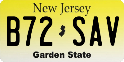 NJ license plate B72SAV