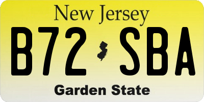 NJ license plate B72SBA