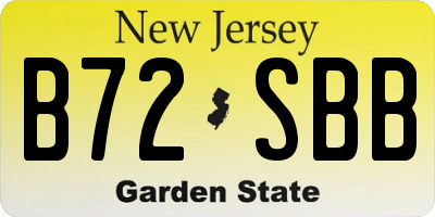 NJ license plate B72SBB