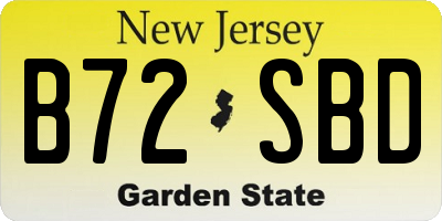 NJ license plate B72SBD