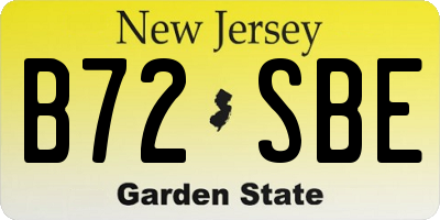 NJ license plate B72SBE