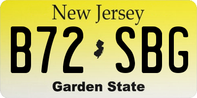 NJ license plate B72SBG