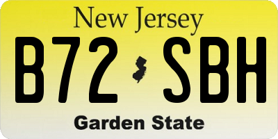 NJ license plate B72SBH
