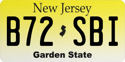 NJ license plate B72SBI