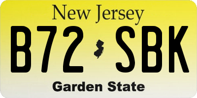 NJ license plate B72SBK