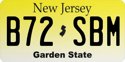 NJ license plate B72SBM