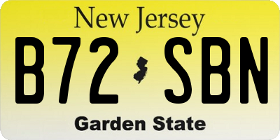 NJ license plate B72SBN