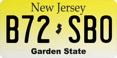 NJ license plate B72SBO