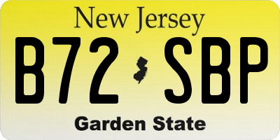 NJ license plate B72SBP