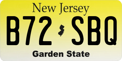 NJ license plate B72SBQ