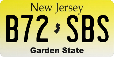 NJ license plate B72SBS
