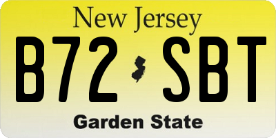NJ license plate B72SBT
