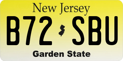 NJ license plate B72SBU
