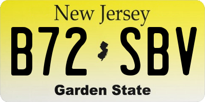 NJ license plate B72SBV
