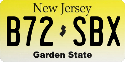 NJ license plate B72SBX