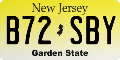 NJ license plate B72SBY