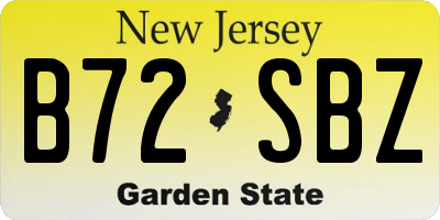 NJ license plate B72SBZ