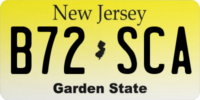 NJ license plate B72SCA