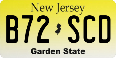 NJ license plate B72SCD