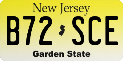 NJ license plate B72SCE