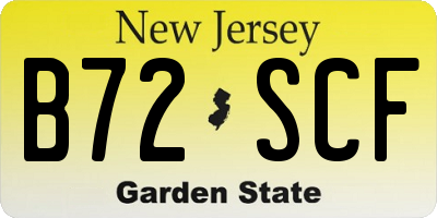 NJ license plate B72SCF