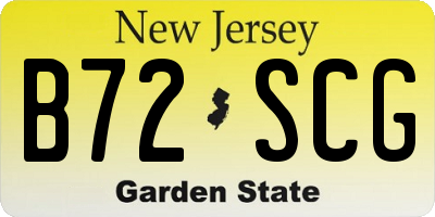 NJ license plate B72SCG