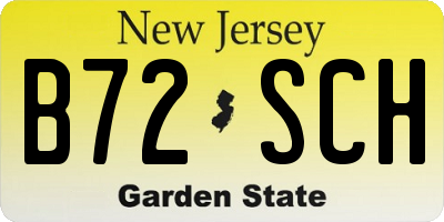 NJ license plate B72SCH