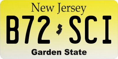 NJ license plate B72SCI