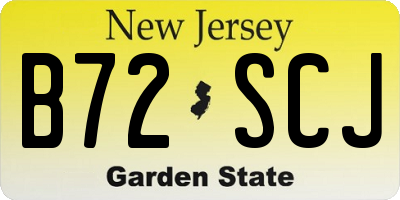 NJ license plate B72SCJ