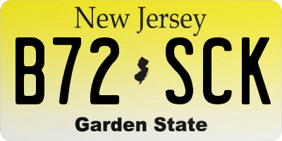 NJ license plate B72SCK