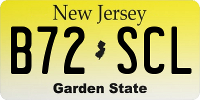 NJ license plate B72SCL