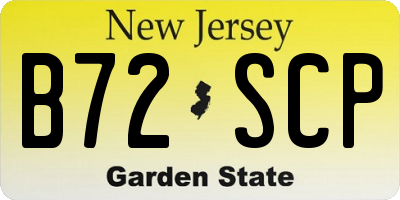 NJ license plate B72SCP