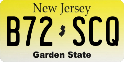 NJ license plate B72SCQ